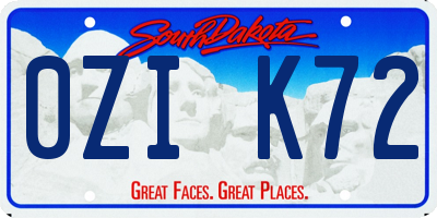 SD license plate 0ZIK72