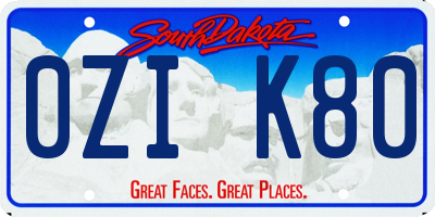 SD license plate 0ZIK80
