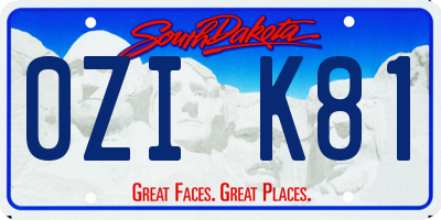 SD license plate 0ZIK81