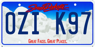 SD license plate 0ZIK97