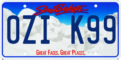 SD license plate 0ZIK99