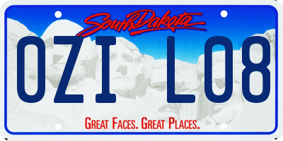 SD license plate 0ZIL08