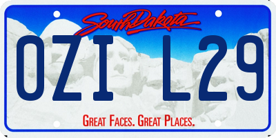 SD license plate 0ZIL29