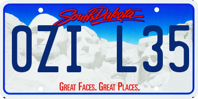 SD license plate 0ZIL35