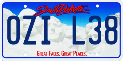 SD license plate 0ZIL38