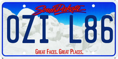 SD license plate 0ZIL86