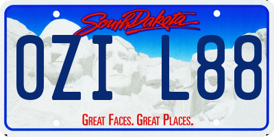 SD license plate 0ZIL88