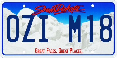 SD license plate 0ZIM18