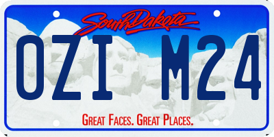 SD license plate 0ZIM24
