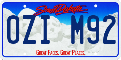 SD license plate 0ZIM92