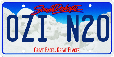 SD license plate 0ZIN20