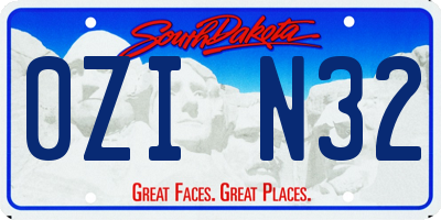 SD license plate 0ZIN32