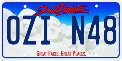 SD license plate 0ZIN48