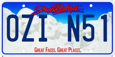 SD license plate 0ZIN51