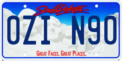 SD license plate 0ZIN90