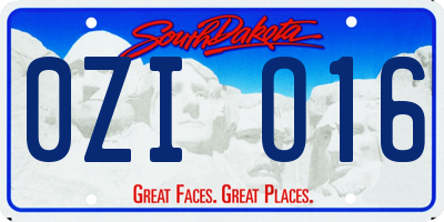 SD license plate 0ZIO16