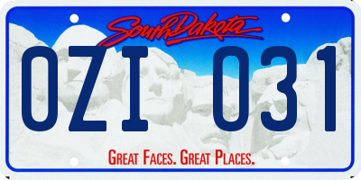SD license plate 0ZIO31