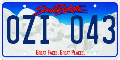 SD license plate 0ZIO43
