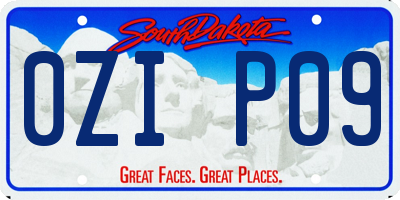 SD license plate 0ZIP09