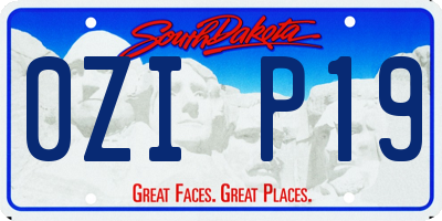 SD license plate 0ZIP19