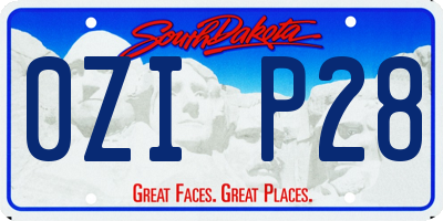 SD license plate 0ZIP28