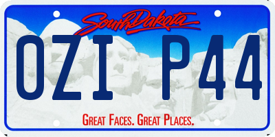 SD license plate 0ZIP44