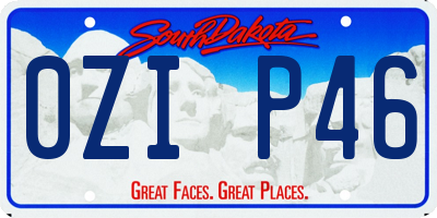 SD license plate 0ZIP46