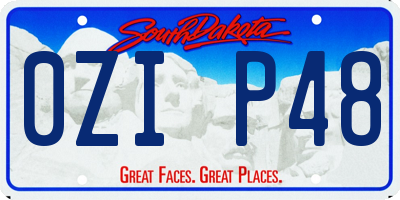 SD license plate 0ZIP48