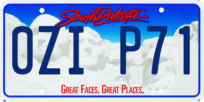 SD license plate 0ZIP71