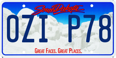 SD license plate 0ZIP78