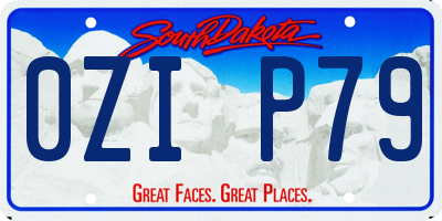 SD license plate 0ZIP79