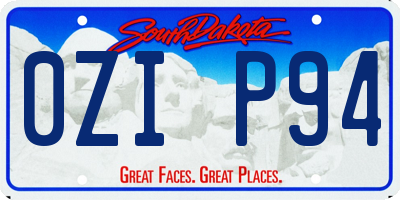 SD license plate 0ZIP94