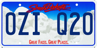 SD license plate 0ZIQ20