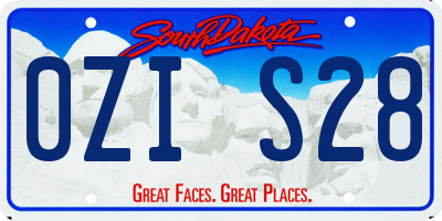 SD license plate 0ZIS28
