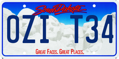 SD license plate 0ZIT34