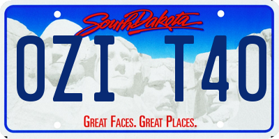 SD license plate 0ZIT40
