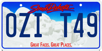 SD license plate 0ZIT49