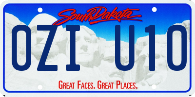 SD license plate 0ZIU10