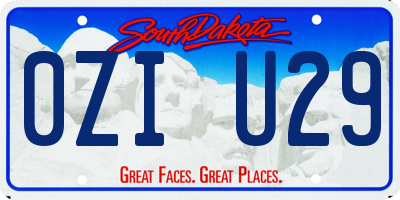 SD license plate 0ZIU29