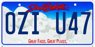 SD license plate 0ZIU47