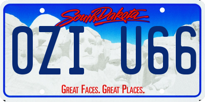 SD license plate 0ZIU66