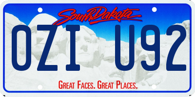 SD license plate 0ZIU92