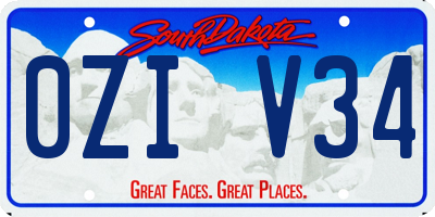 SD license plate 0ZIV34