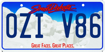SD license plate 0ZIV86