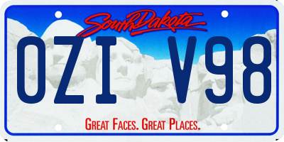 SD license plate 0ZIV98