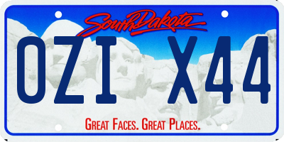 SD license plate 0ZIX44