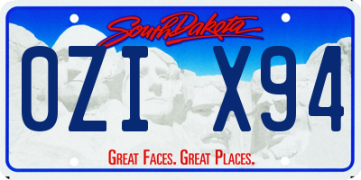 SD license plate 0ZIX94