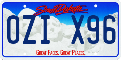 SD license plate 0ZIX96
