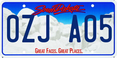 SD license plate 0ZJA05