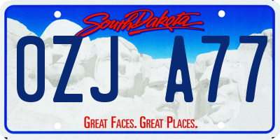 SD license plate 0ZJA77